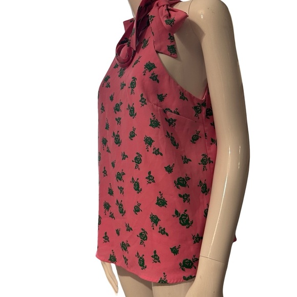 Chic Pink Tie Front Sleeveless Tank Top - Picture 4 of 6